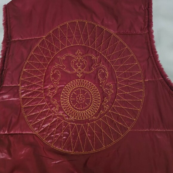 Apriori Cotton & Casual Apriorisette Burgundy Plush Lined Puffer Vest Size 8 - Picture 6 of 14